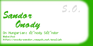 sandor onody business card